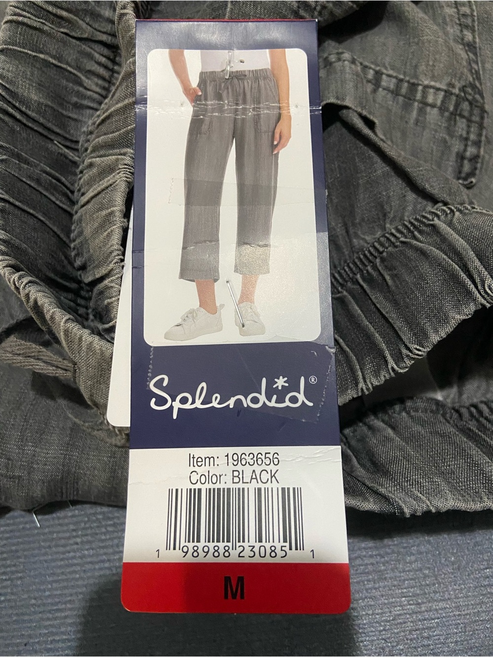 Splendid Women's Wide Leg Crop Pant NWT M Black - Picture 6 of 12